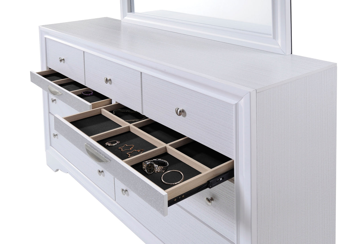 Naima White Dresser Half Price Furniture