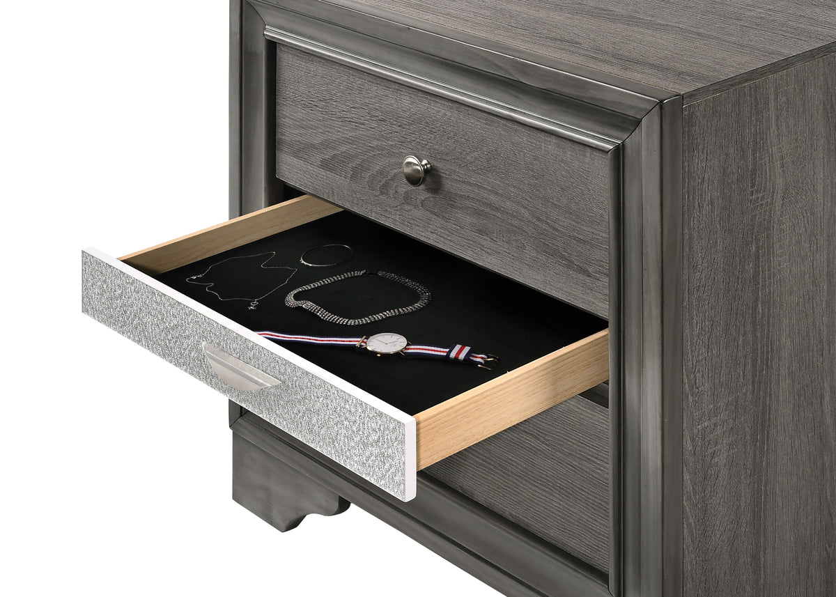 Naima Gray Nightstand  Las Vegas Furniture Stores