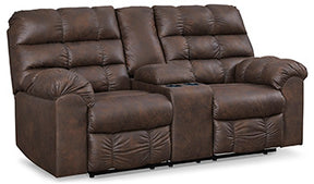 Derwin Reclining Loveseat with Console - Loveseat - Half Price Furniture