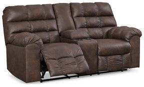 Derwin Reclining Loveseat with Console - Loveseat - Half Price Furniture