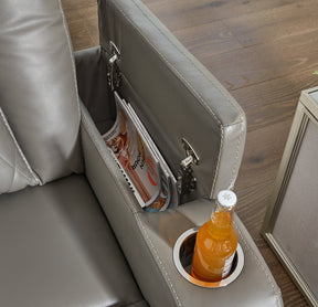 Mancin Reclining Sofa with Drop Down Table - Half Price Furniture