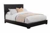 Conner California King Upholstered Panel Bed Black  Half Price Furniture