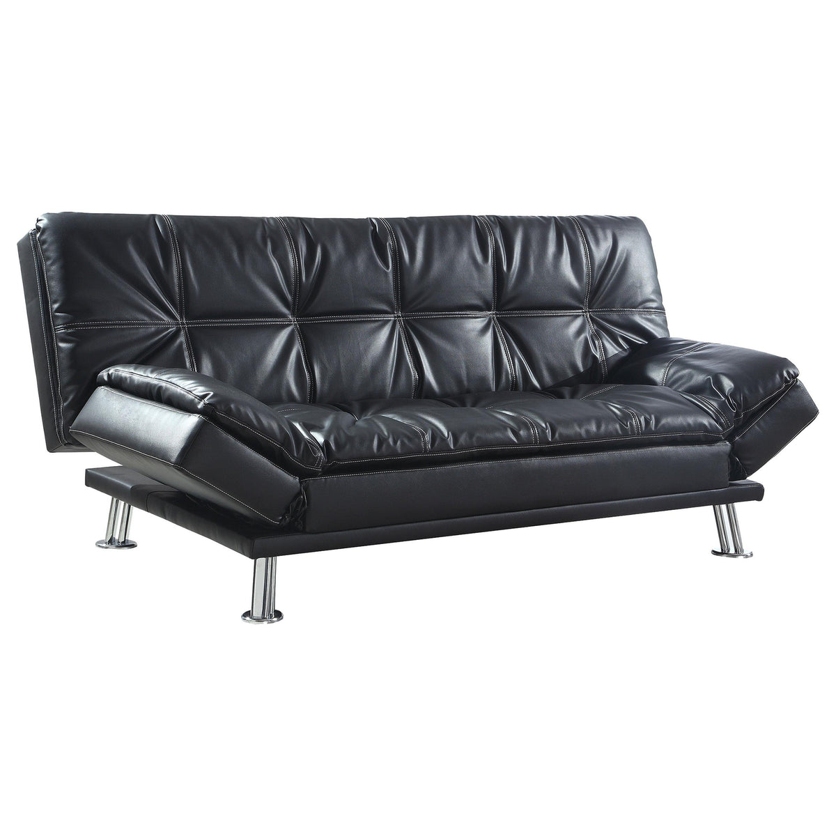 Dilleston Tufted Back Upholstered Sofa Bed Black  Half Price Furniture