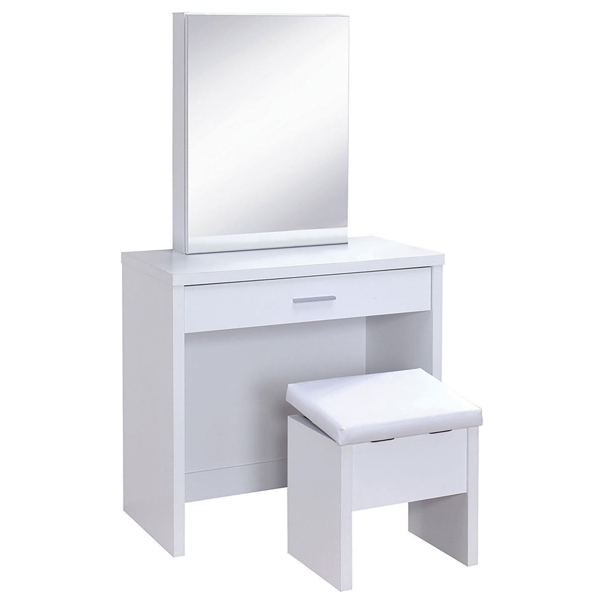 Harvey 2-piece Vanity Set with Lift-Top Stool White Harvey 2-piece Vanity Set with Lift-Top Stool White Half Price Furniture