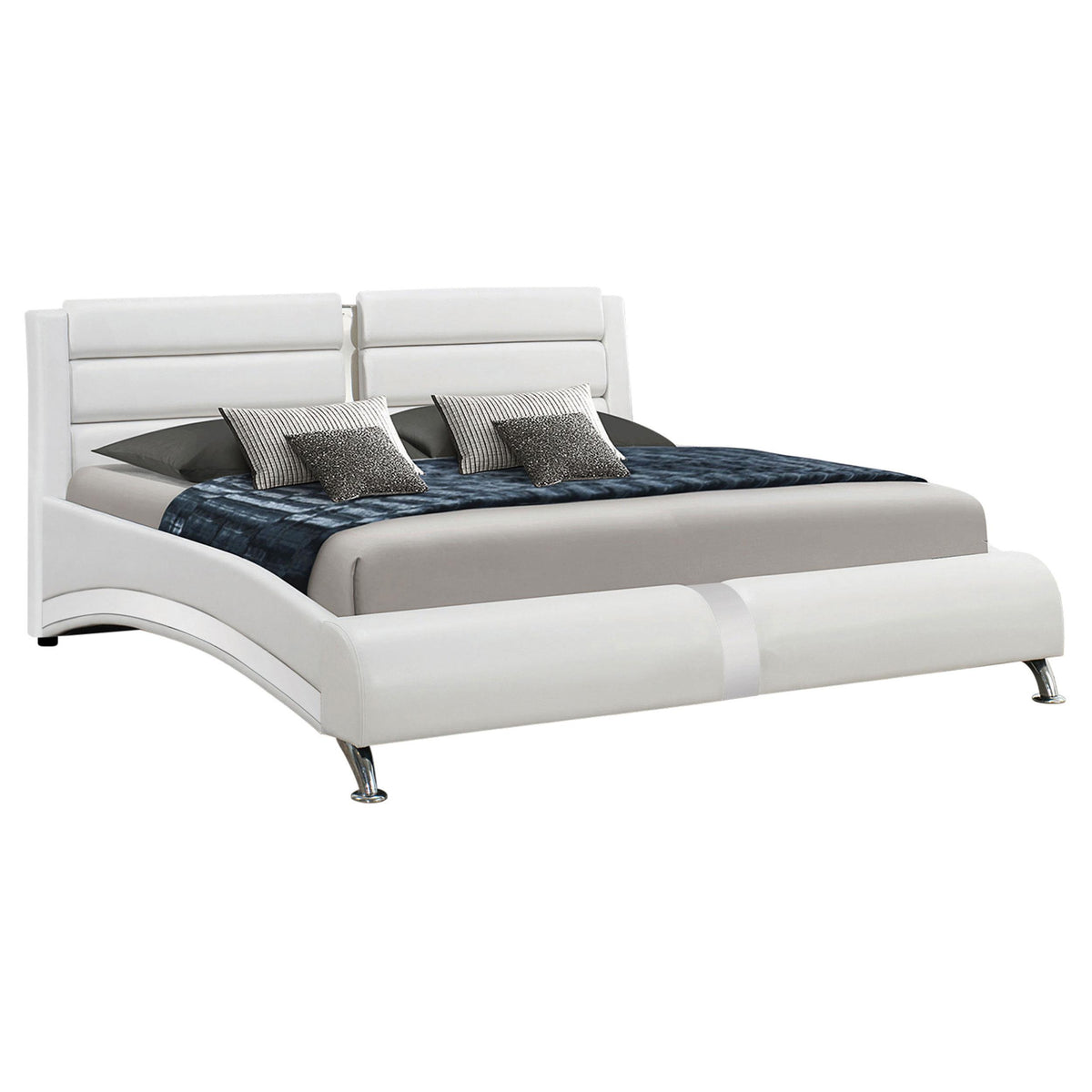 Jeremaine California King Upholstered Bed White  Half Price Furniture