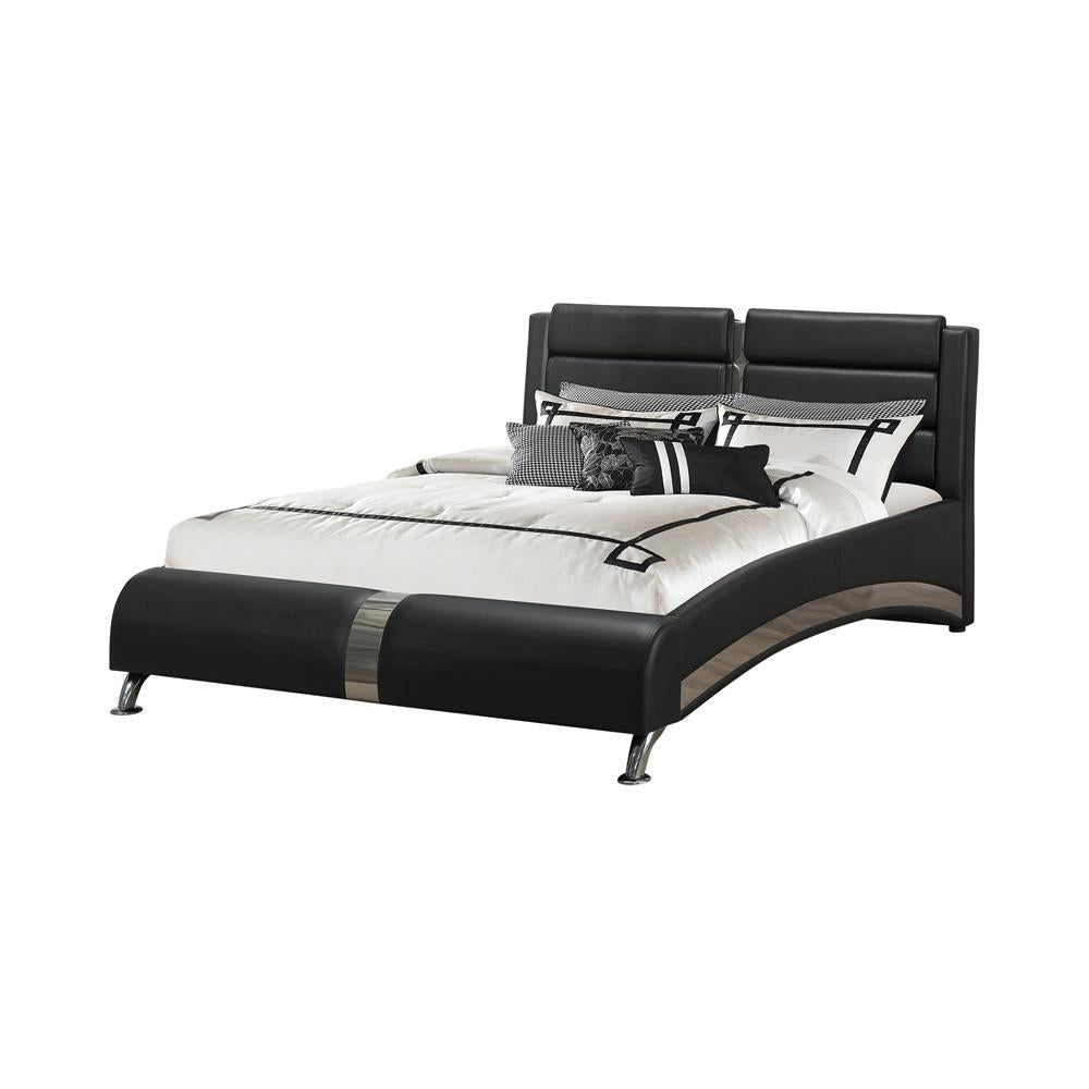 Jeremaine Eastern King Upholstered Bed Black  Half Price Furniture