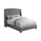 Pissarro Full Tufted Upholstered Bed Grey  Half Price Furniture