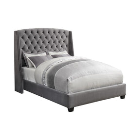 Pissarro Full Tufted Upholstered Bed Grey Half Price Furniture