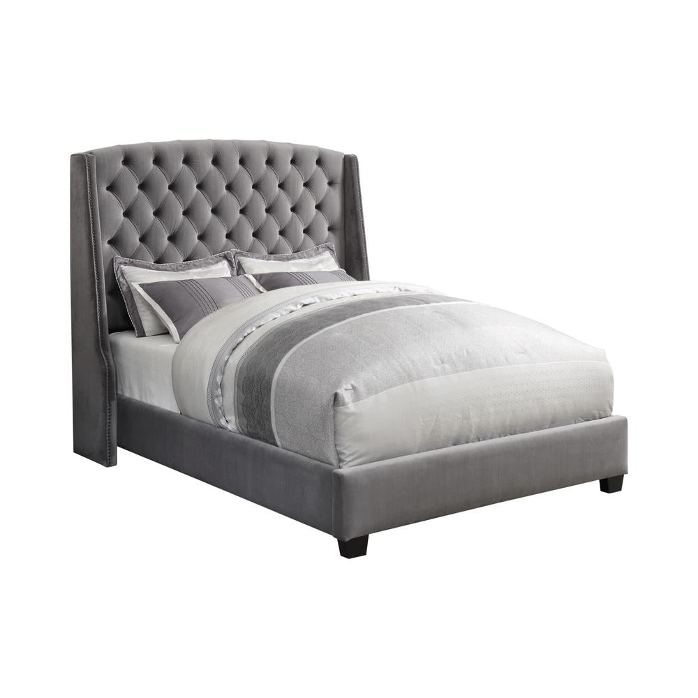 Pissarro Queen Tufted Upholstered Bed Grey  Half Price Furniture