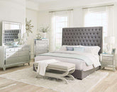 Camille 5-piece Queen Bedroom Set Grey and Metallic Mercury Half Price Furniture