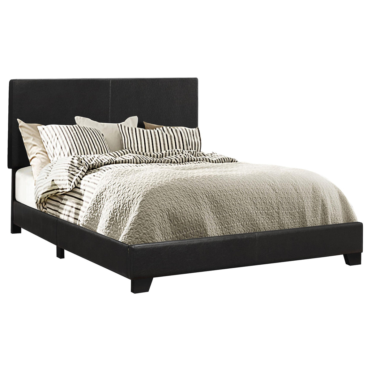 Dorian Upholstered Eastern King Bed Black  Half Price Furniture