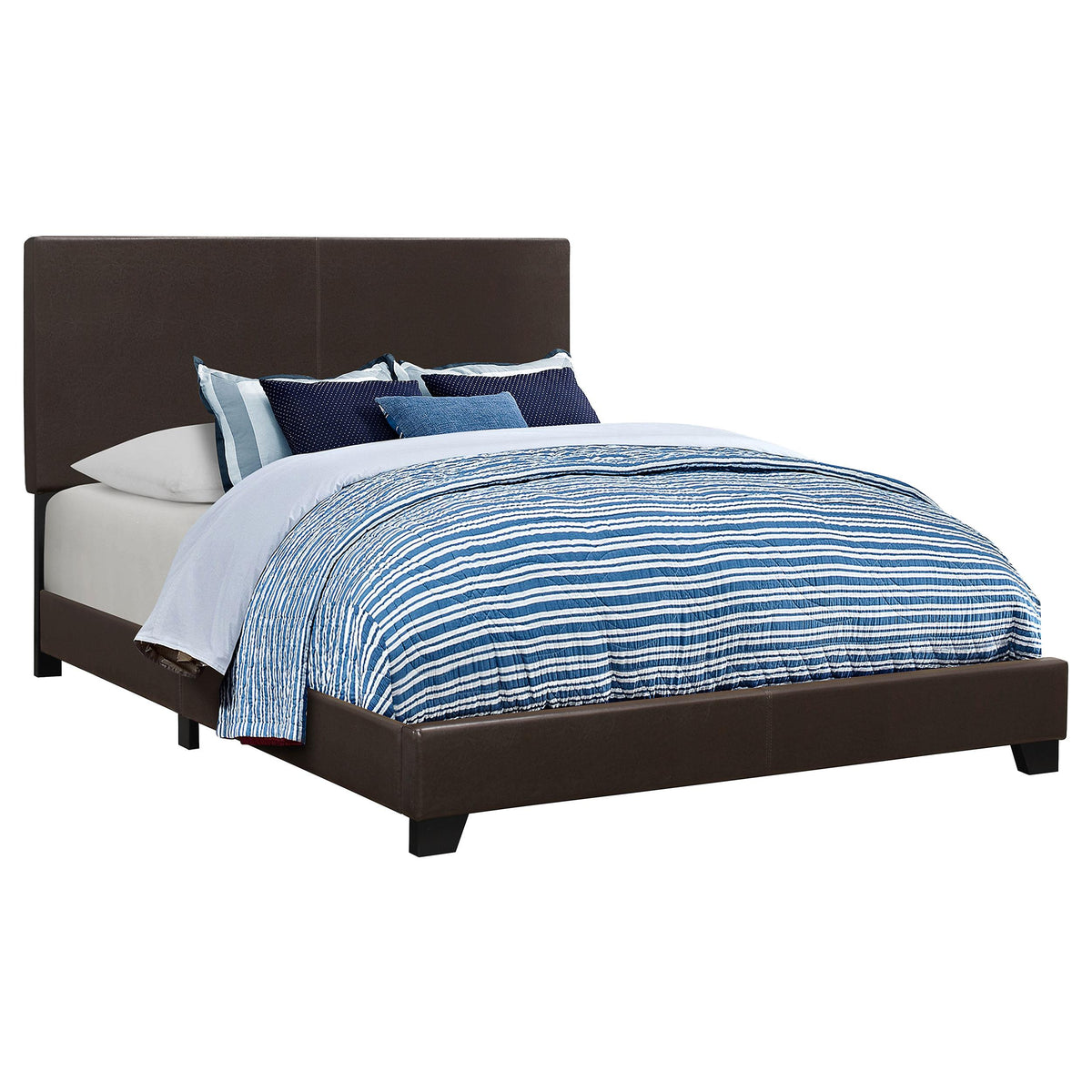 Dorian Upholstered Full Bed Brown  Half Price Furniture