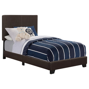 Dorian Upholstered Twin Bed Brown  Half Price Furniture