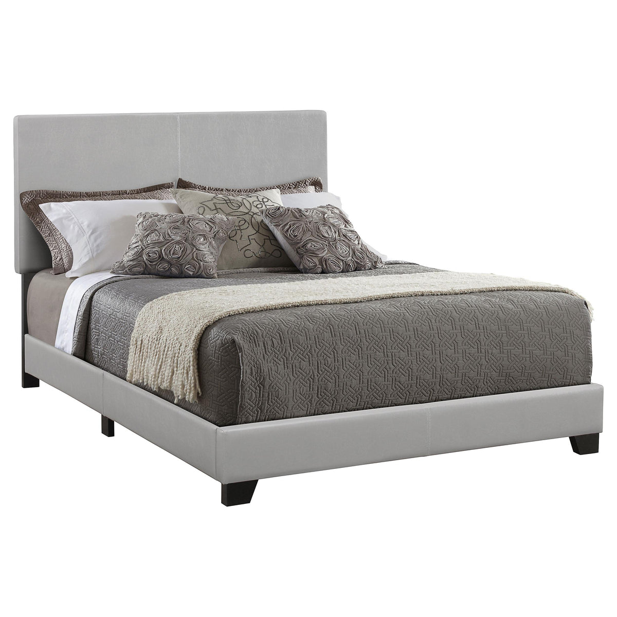Dorian Upholstered Eastern King Bed Grey  Half Price Furniture