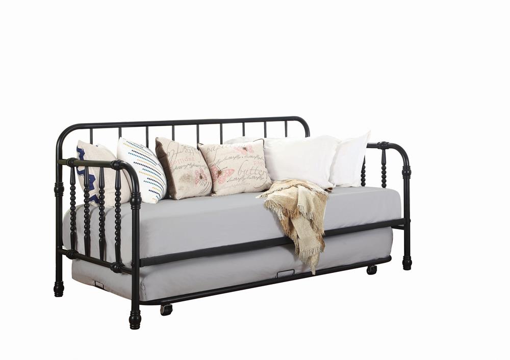 Marina Twin Metal Daybed with Trundle Black  Half Price Furniture