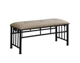 Livingston Upholstered Bench Brown and Dark Bronze Half Price Furniture