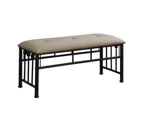 Livingston Upholstered Bench Brown and Dark Bronze Livingston Upholstered Bench Brown and Dark Bronze Half Price Furniture