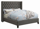 Bancroft Demi-wing Upholstered California King Bed Grey Half Price Furniture