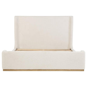 Nala Eastern King Bouclé Upholstered Platform Bed Cream