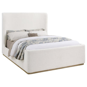 Nala Queen Bouclé Upholstered Platform Bed Cream