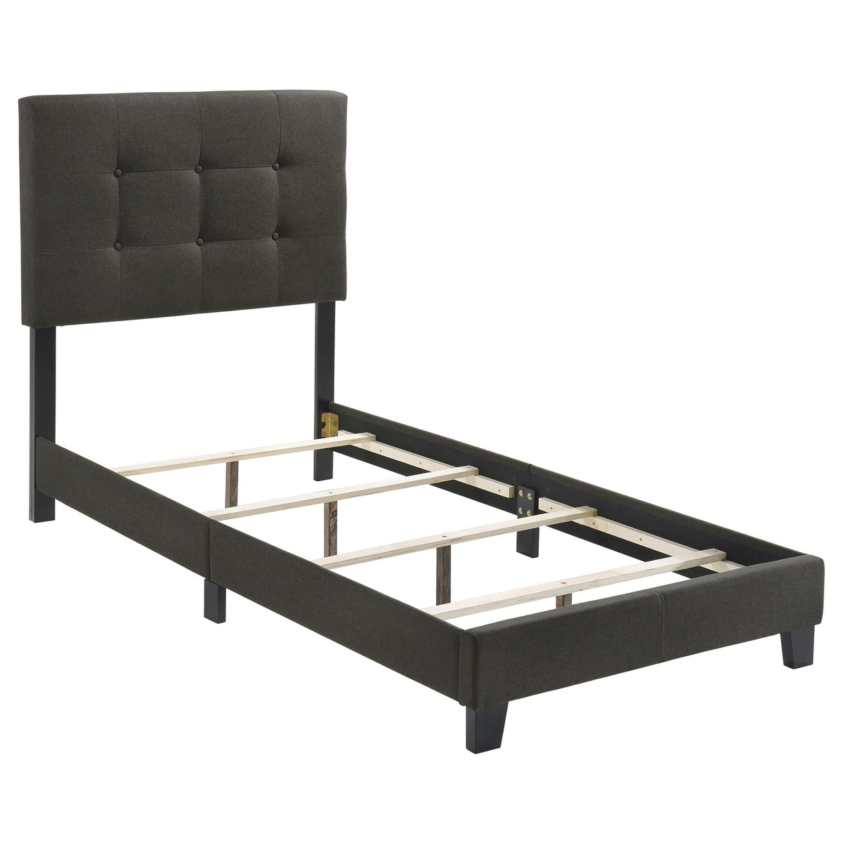 Mapes Tufted Upholstered Twin Bed Charcoal  Half Price Furniture
