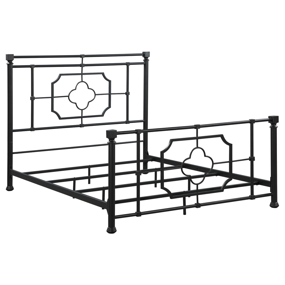 Paskay Eastern King Metal Panel Bed Matte Black  Half Price Furniture