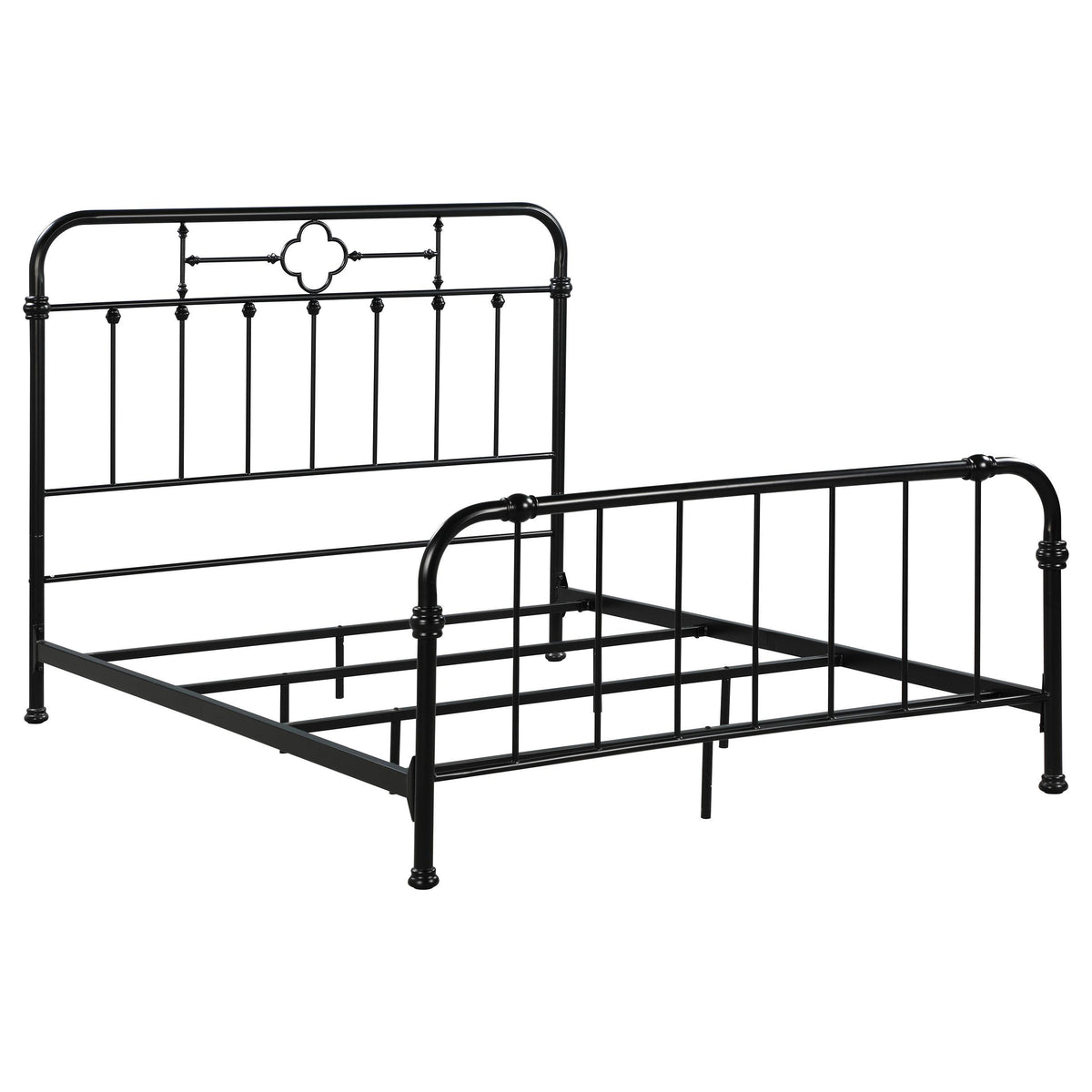 Packlan Eastern King Metal Panel Bed Matte Black  Half Price Furniture