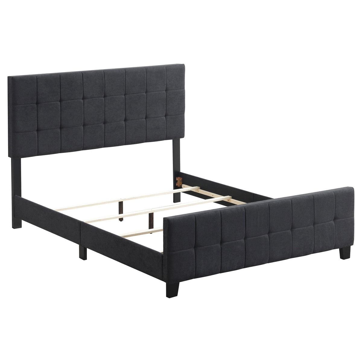 Fairfield Eastern King Upholstered Panel Bed Dark Grey  Half Price Furniture