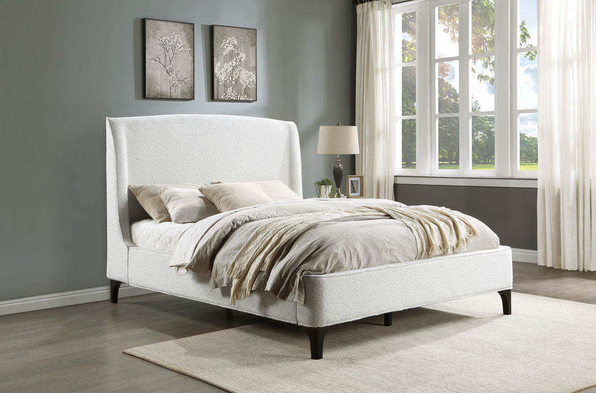 Mosby Upholstered Curved Headboard Platform Bed Half Price Furniture