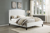 Mosby Upholstered Curved Headboard Platform Bed Half Price Furniture