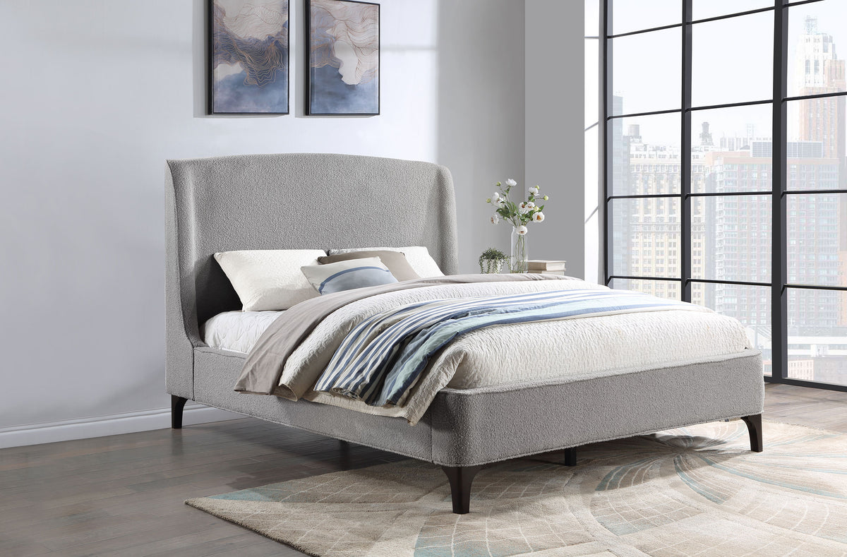 Mosby Upholstered Curved Headboard Platform Bed - Bed - Half Price Furniture