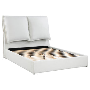 Gwendoline Upholstered Platform Bed with Pillow Headboard White - Half Price Furniture