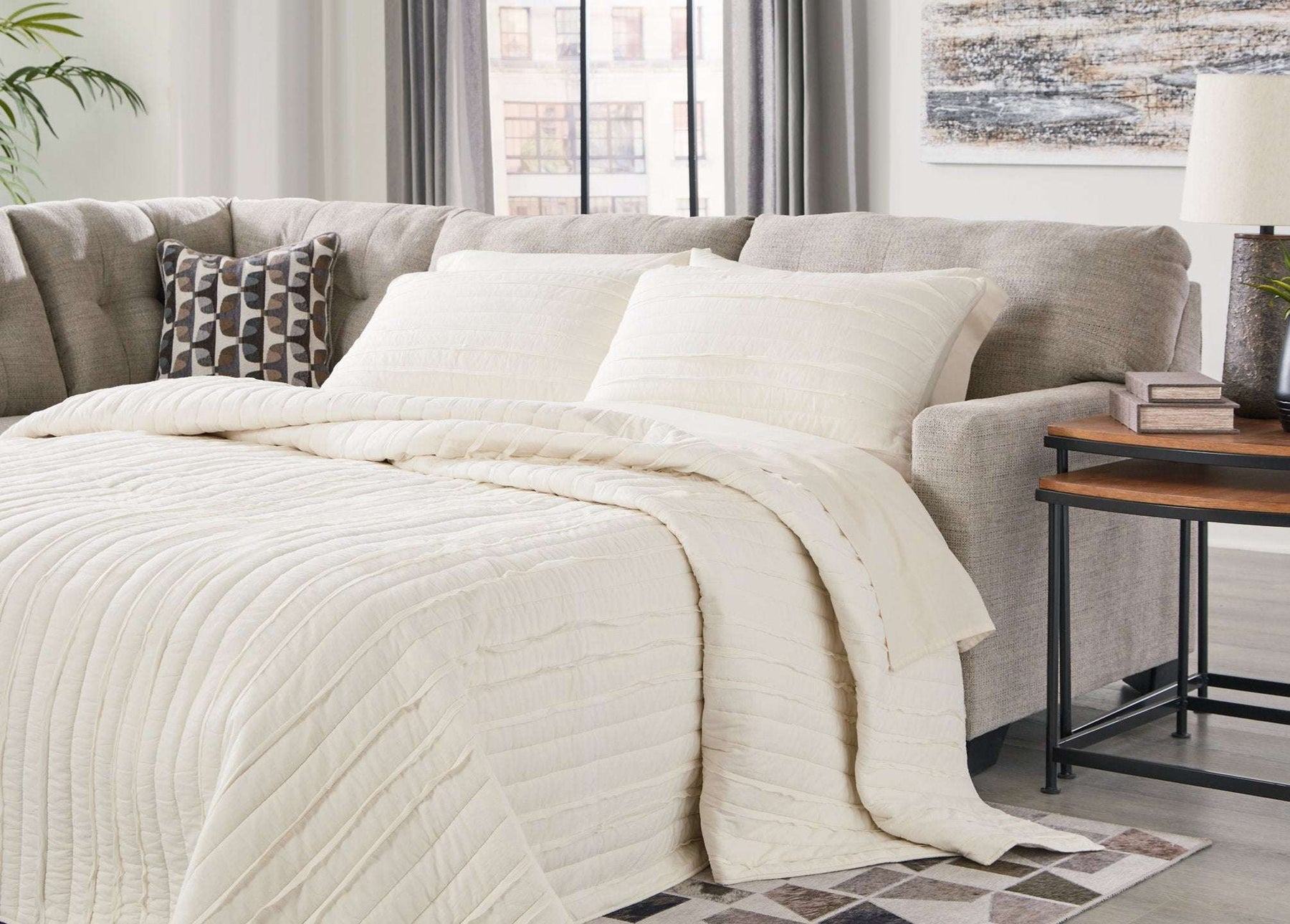 Mahoney 2-Piece Sleeper Sectional with Chaise Half Price Furniture