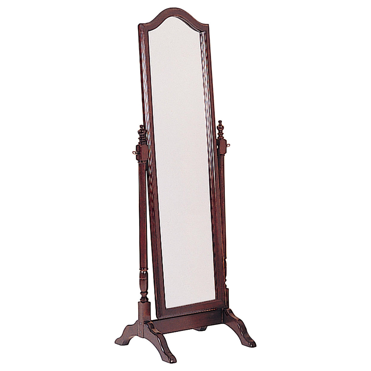 Cabot Rectangular Cheval Mirror with Arched Top Merlot  Half Price Furniture