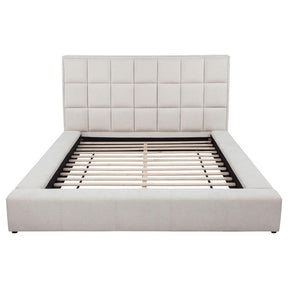 Dreux Upholstered California King Panel Platform Bed Cream