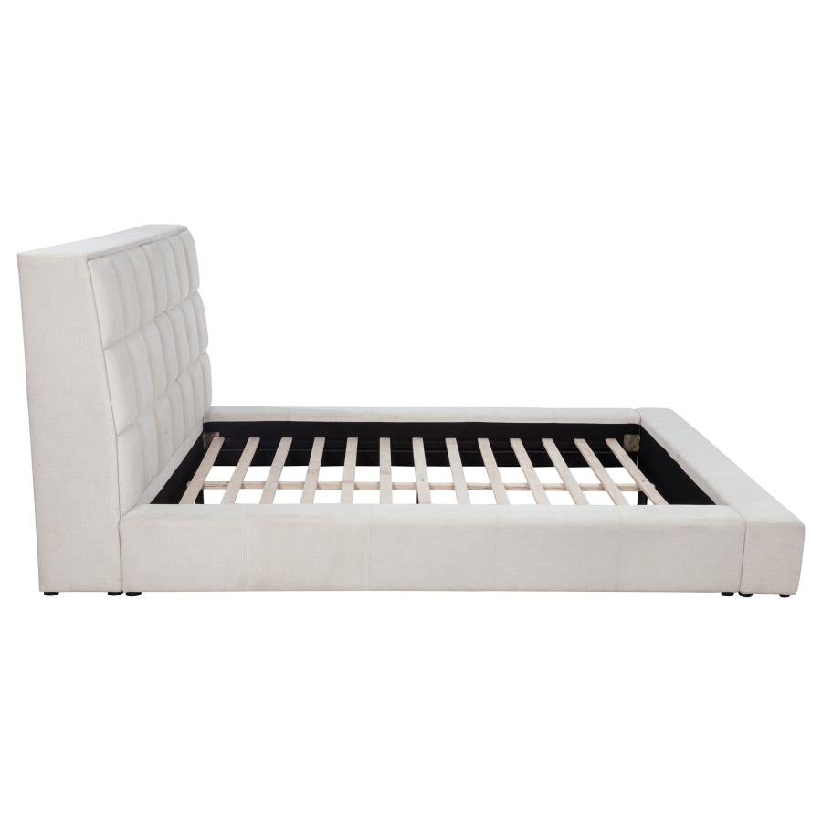 Dreux Upholstered Queen Panel Platform Bed Cream