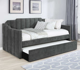 Kingston Upholstered Twin Daybed with Trundle Charcoal - Half Price Furniture