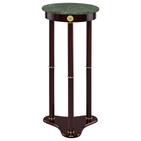 Edie Round Marble Top Accent Table Merlot  Half Price Furniture