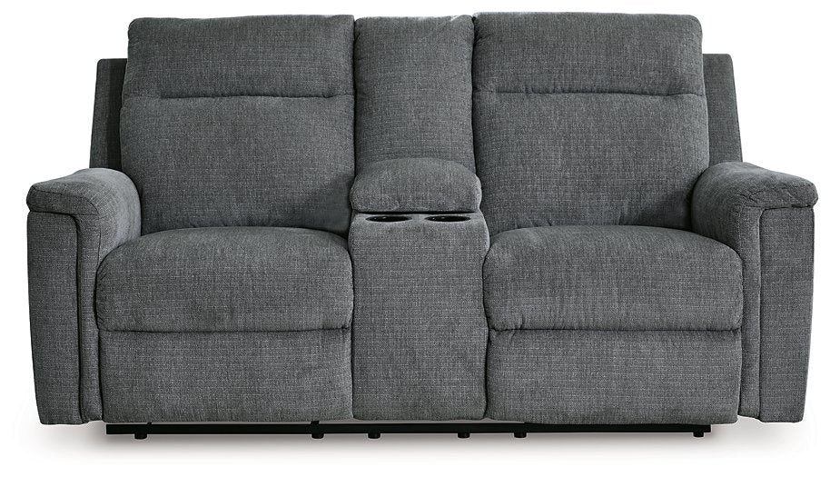 Barnsana Power Reclining Loveseat with Console  Las Vegas Furniture Stores