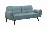 Caufield Biscuit-tufted Sofa Bed Turquoise Blue  Half Price Furniture