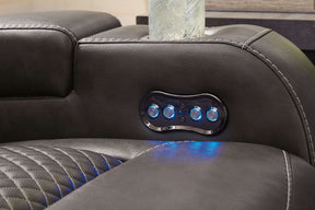 Fyne-Dyme Power Reclining Loveseat with Console - Half Price Furniture
