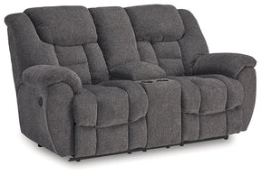 Foreside Reclining Loveseat with Console Half Price Furniture