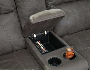 Austere Reclining Loveseat with Console - Loveseat - Half Price Furniture