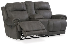 Austere Reclining Loveseat with Console - Half Price Furniture