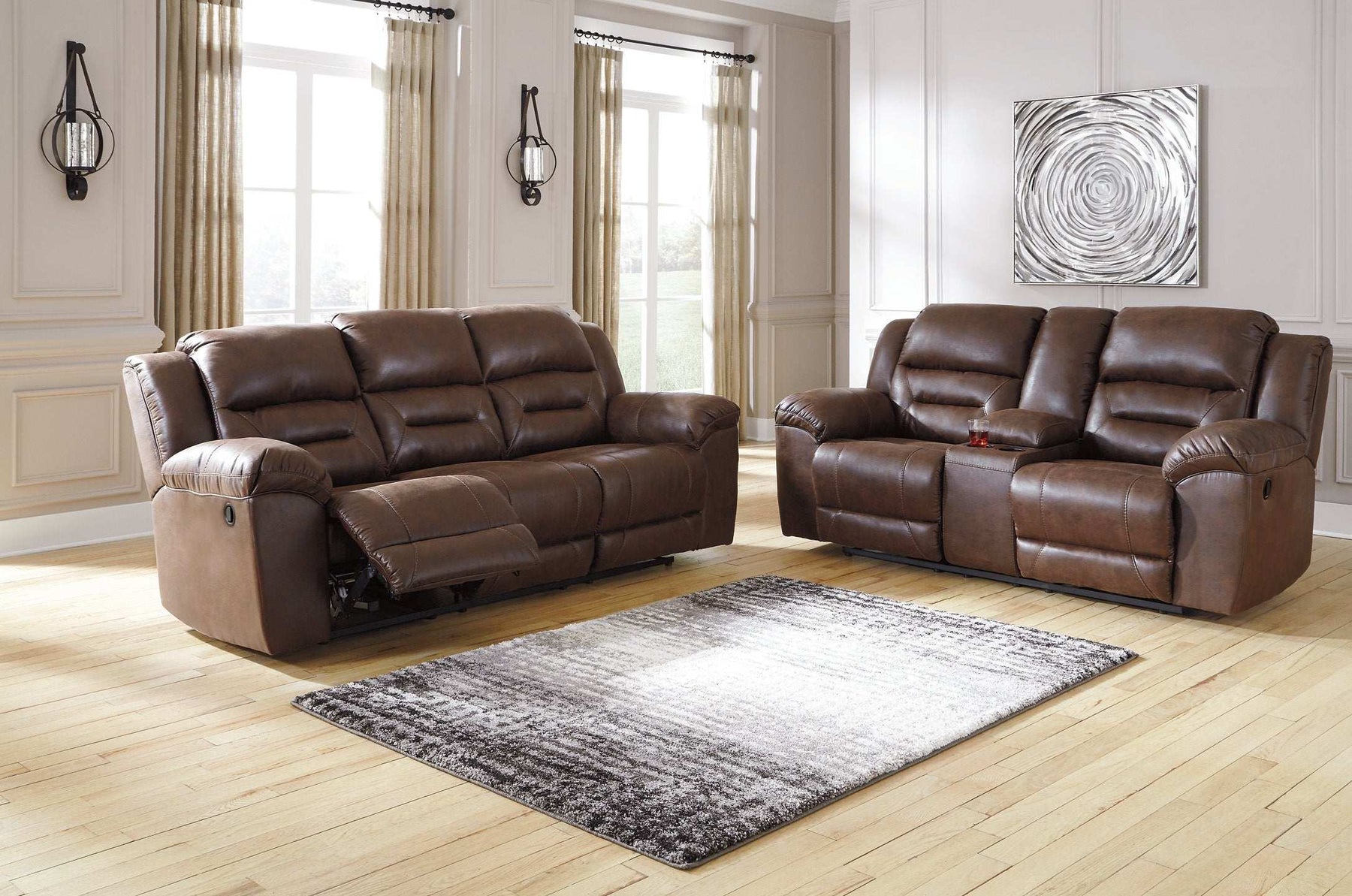 Stoneland Reclining Loveseat with Console Half Price Furniture
