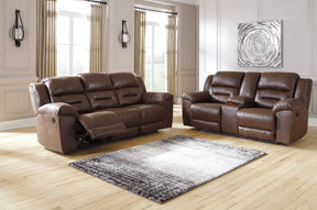 Stoneland Reclining Loveseat with Console Half Price Furniture
