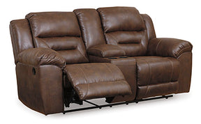 Stoneland Reclining Loveseat with Console Half Price Furniture