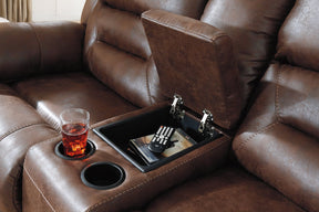 Stoneland Reclining Loveseat with Console Half Price Furniture