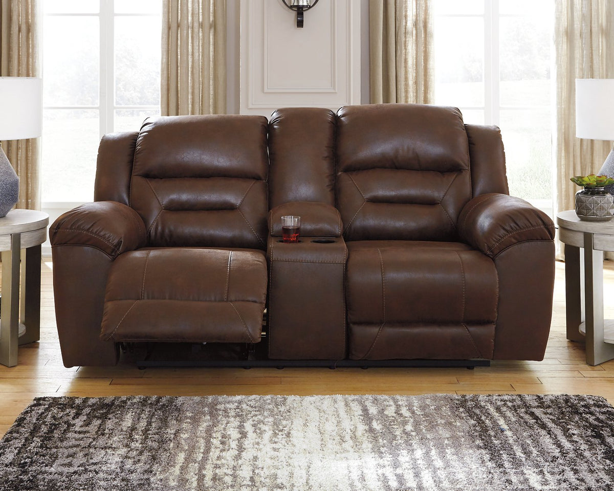 Stoneland Power Reclining Loveseat with Console  Half Price Furniture
