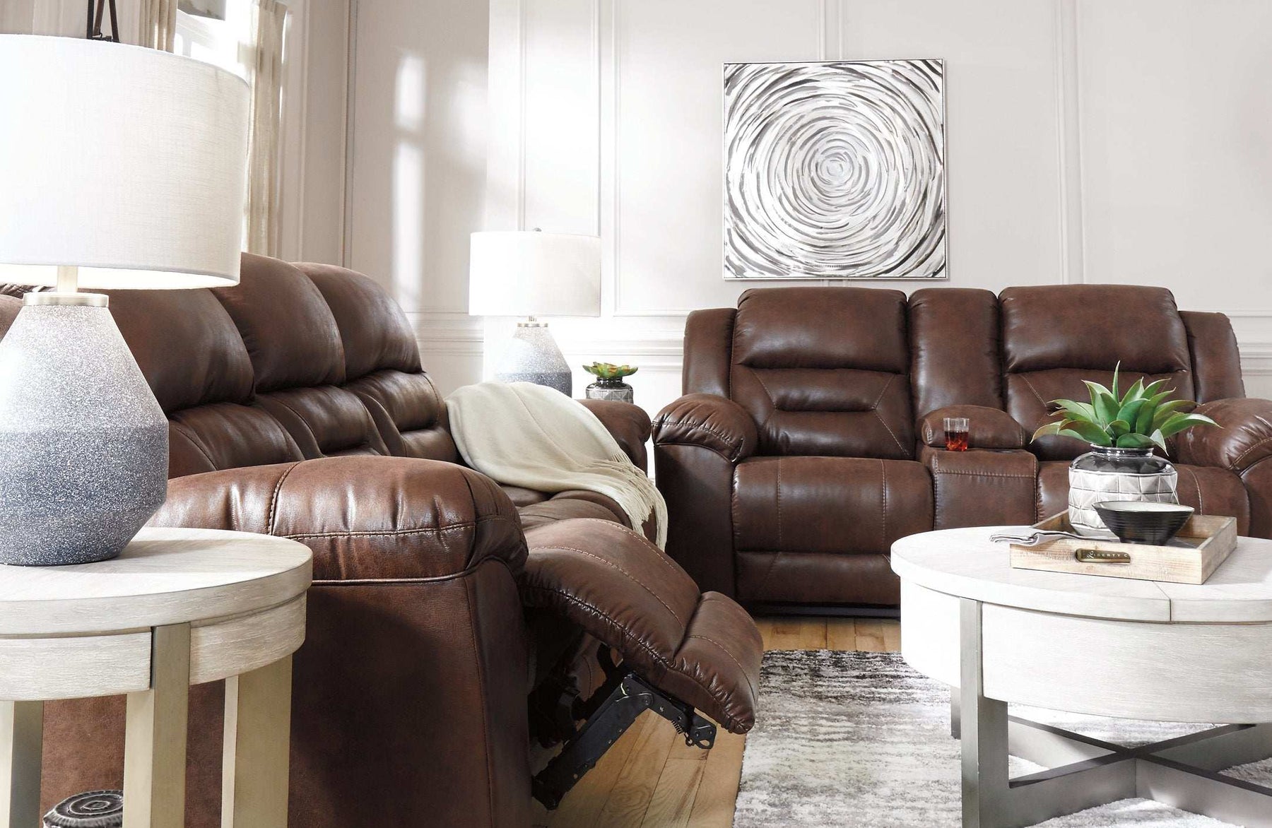Stoneland Reclining Loveseat with Console Half Price Furniture